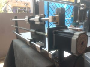 X Axis with Linear Guide & Motor of DIY CNC Router