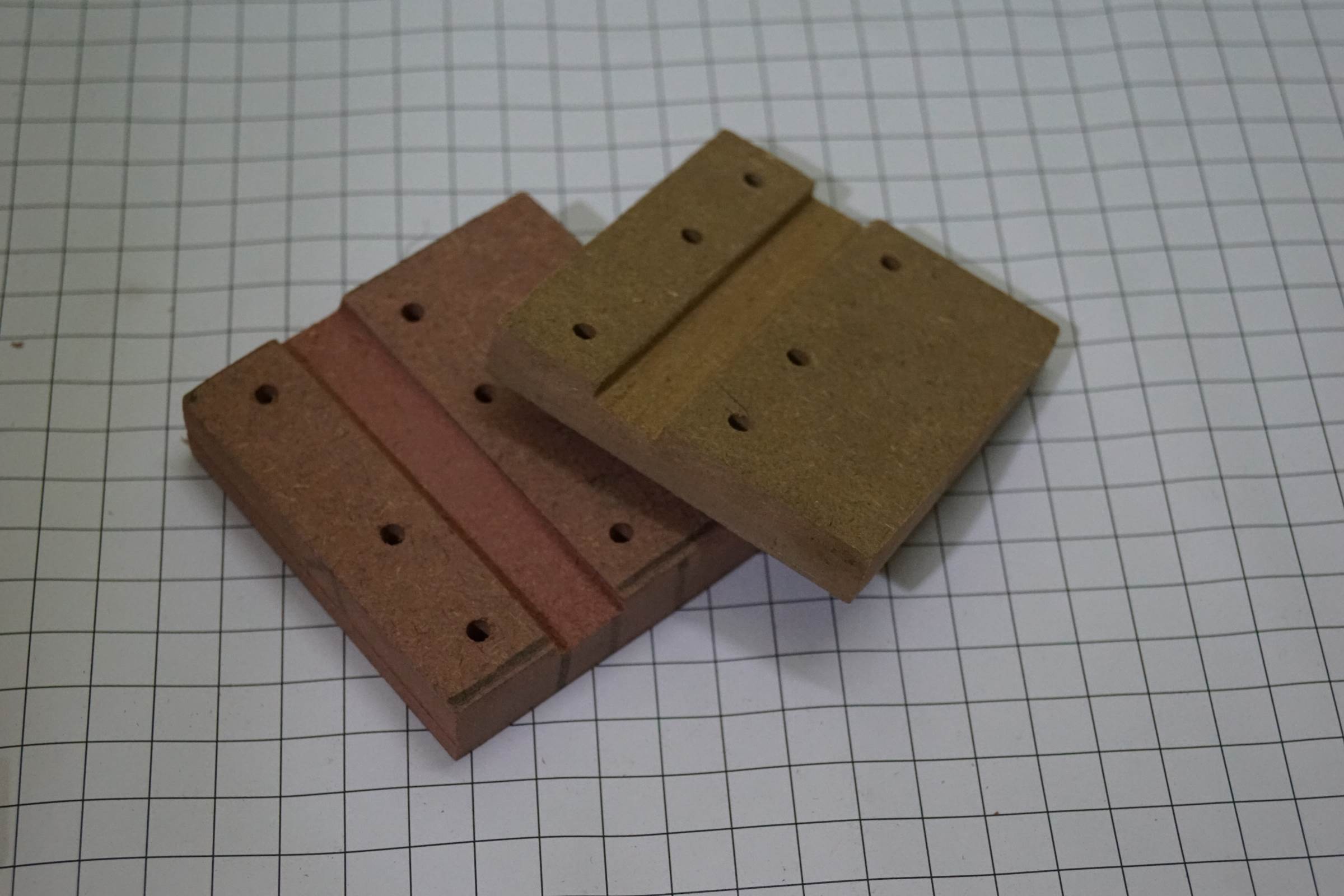 X-Axis End Plates with a depression to support the LM10UU Linear Bearing of Y-Axis
