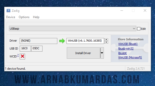 USBasp Driver Installation