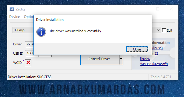 USBasp Driver Installation