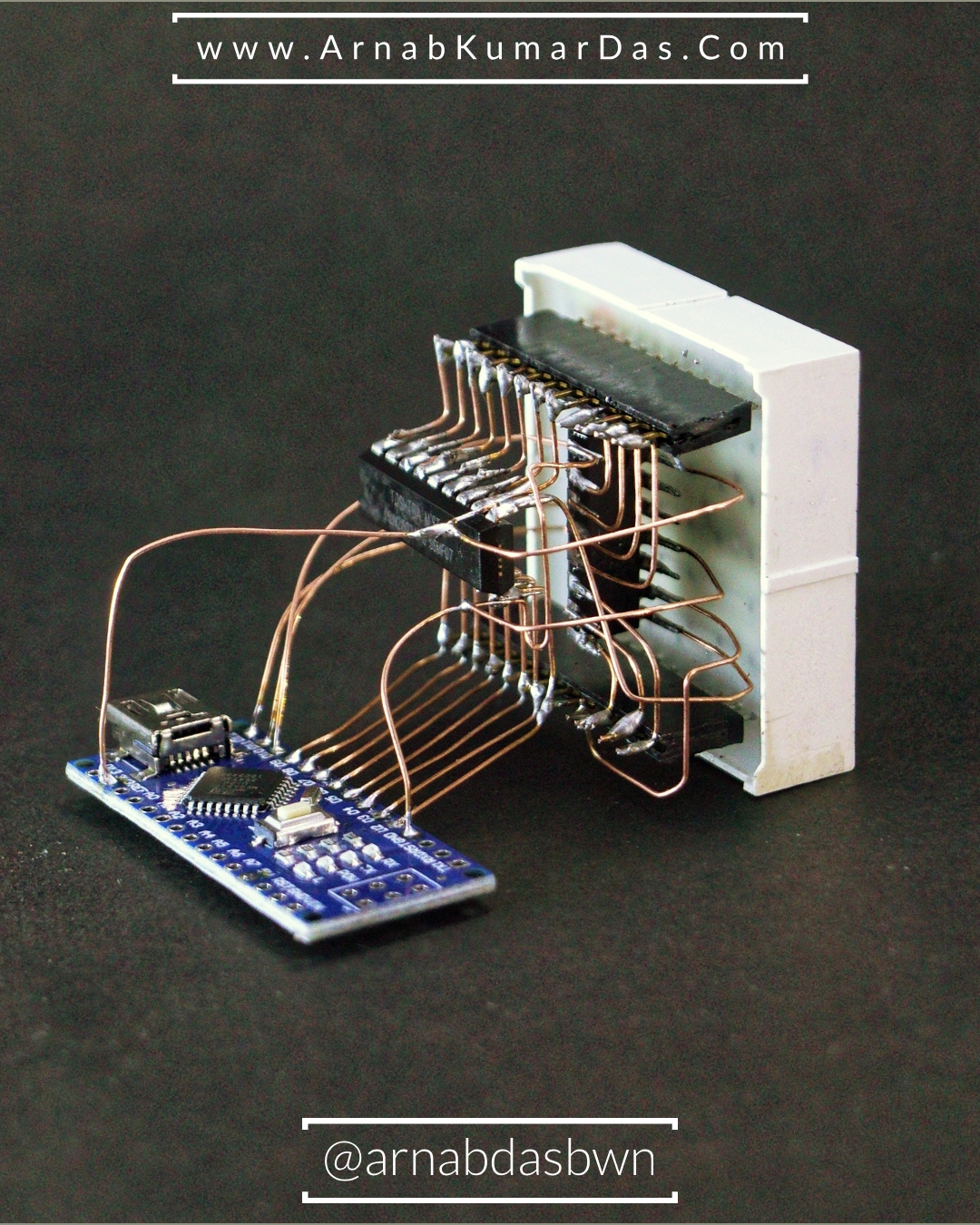 Arduino 8x8 LED Matrix FreeForm Circuit Design | ULN2803APG | 74HC595N