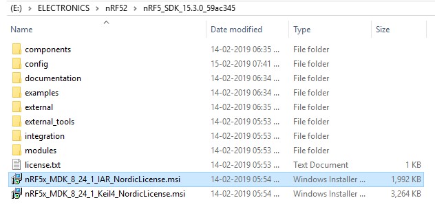 nRF5 SDK Folder Structure