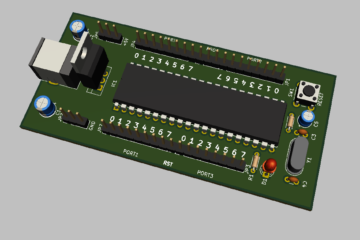 3D Render of 8051 / AT89C51 Development Board