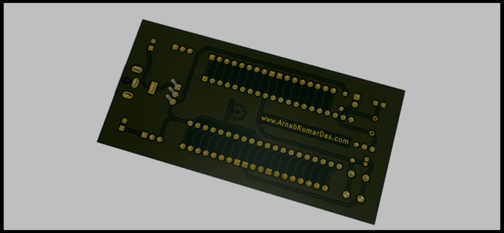 3D Raytrace Render of 8051 / AT89C51 Development Board
