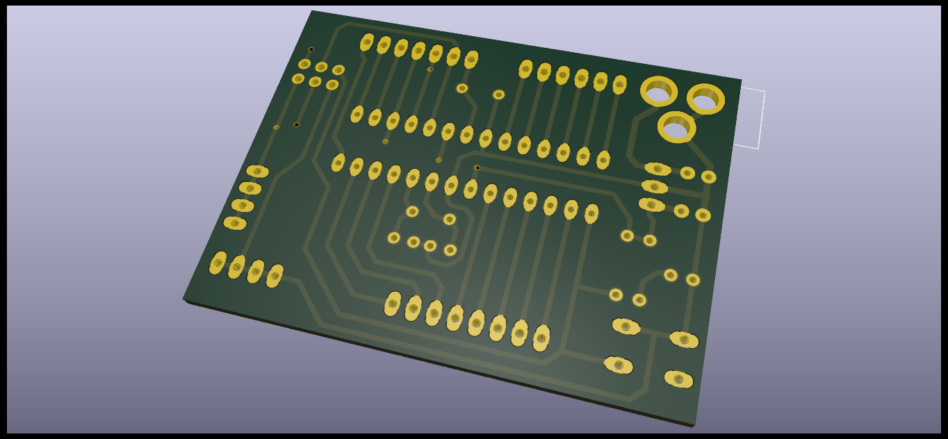 Ray Tracing Render of DIY Arduino UNO v1.0 PCB in KiCad