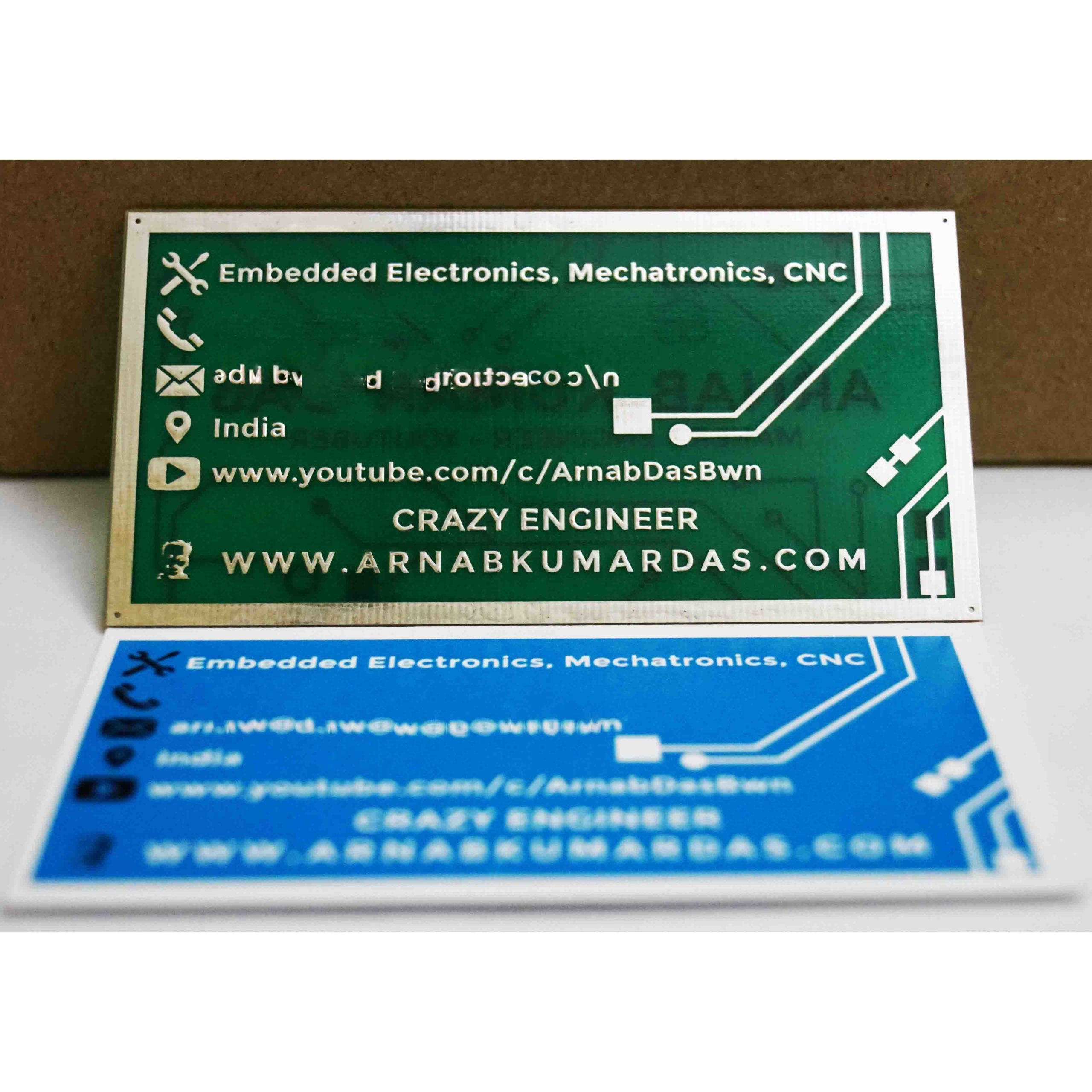 Crazy Engineer's PCB Business Card With the Paper Version
