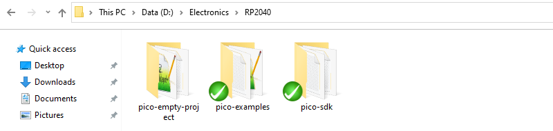New Project Folder for Raspberry Pi Pico