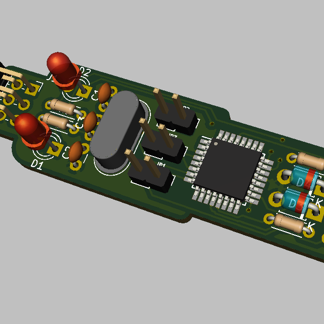 3D Render of USBasp In-Circuit Programmer for Atmel AVR MCU