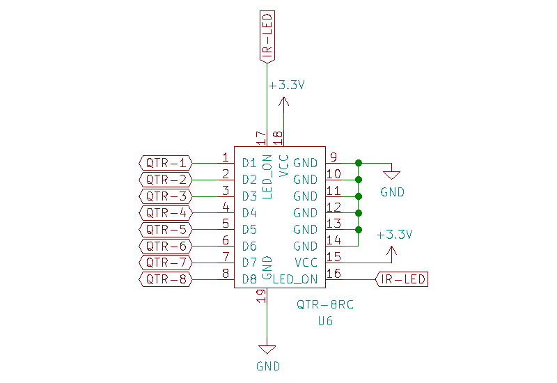 Line Follower Robot QTR-8RC Connection with ESP32
