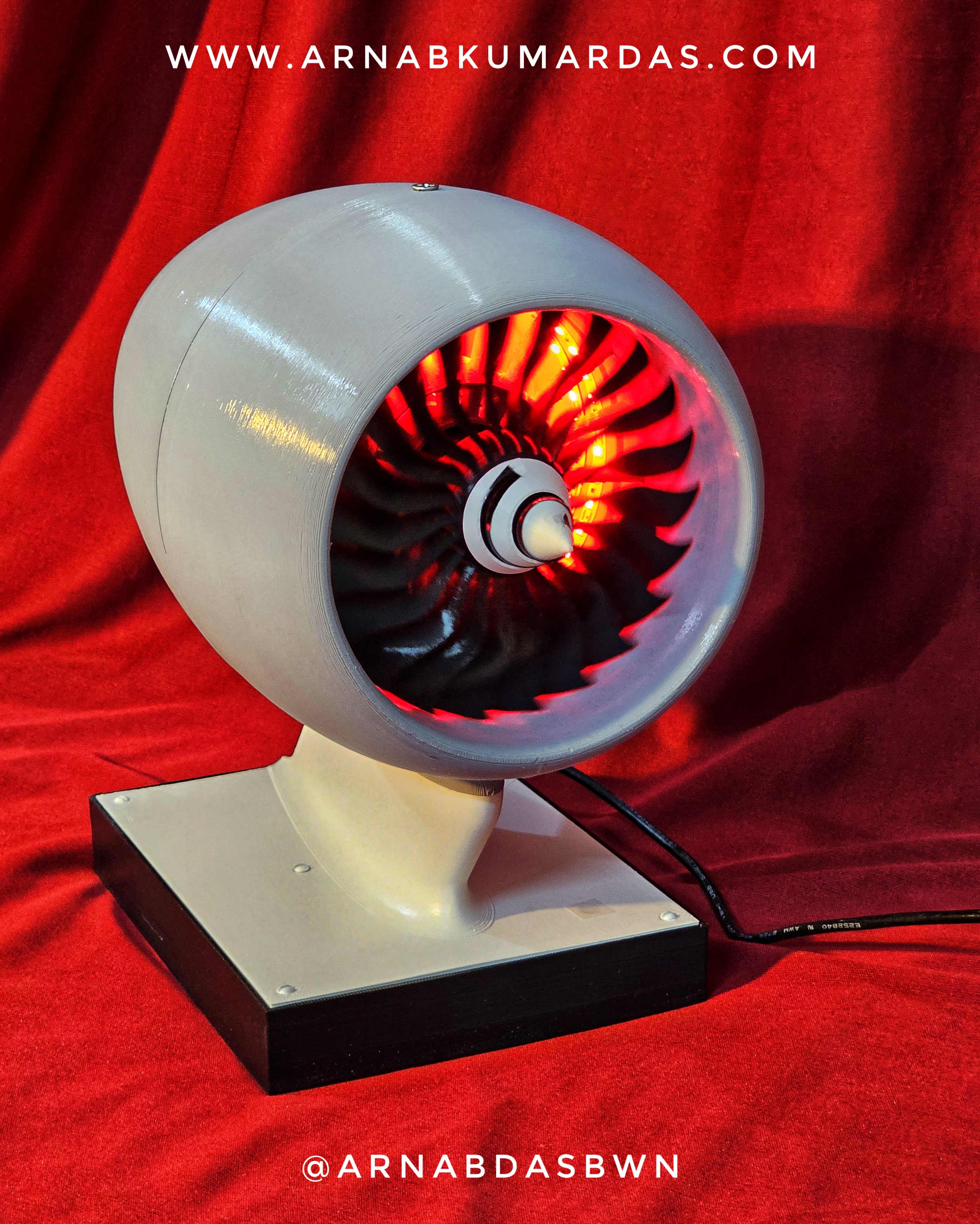 turbofan jet engine working model with LED light
