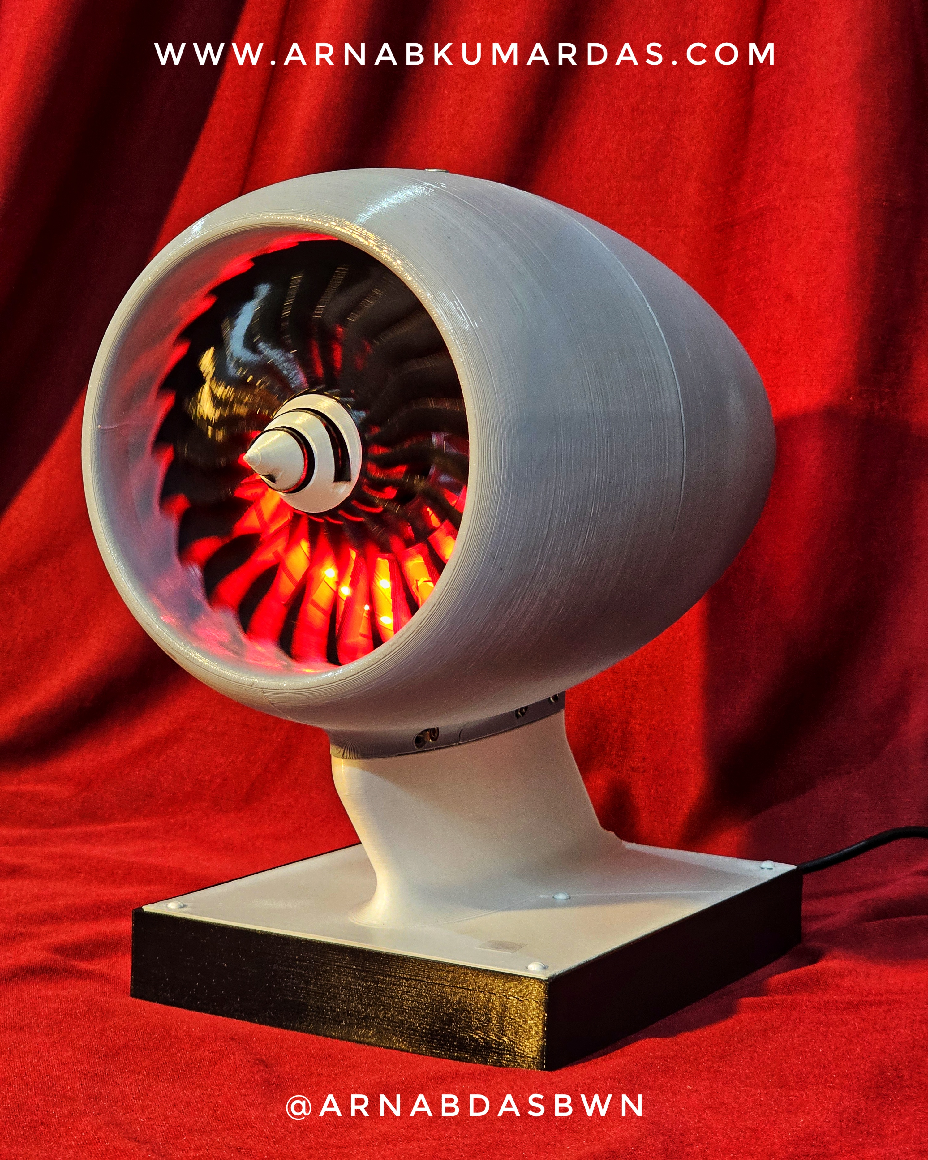 turbofan jet engine working model with LED light