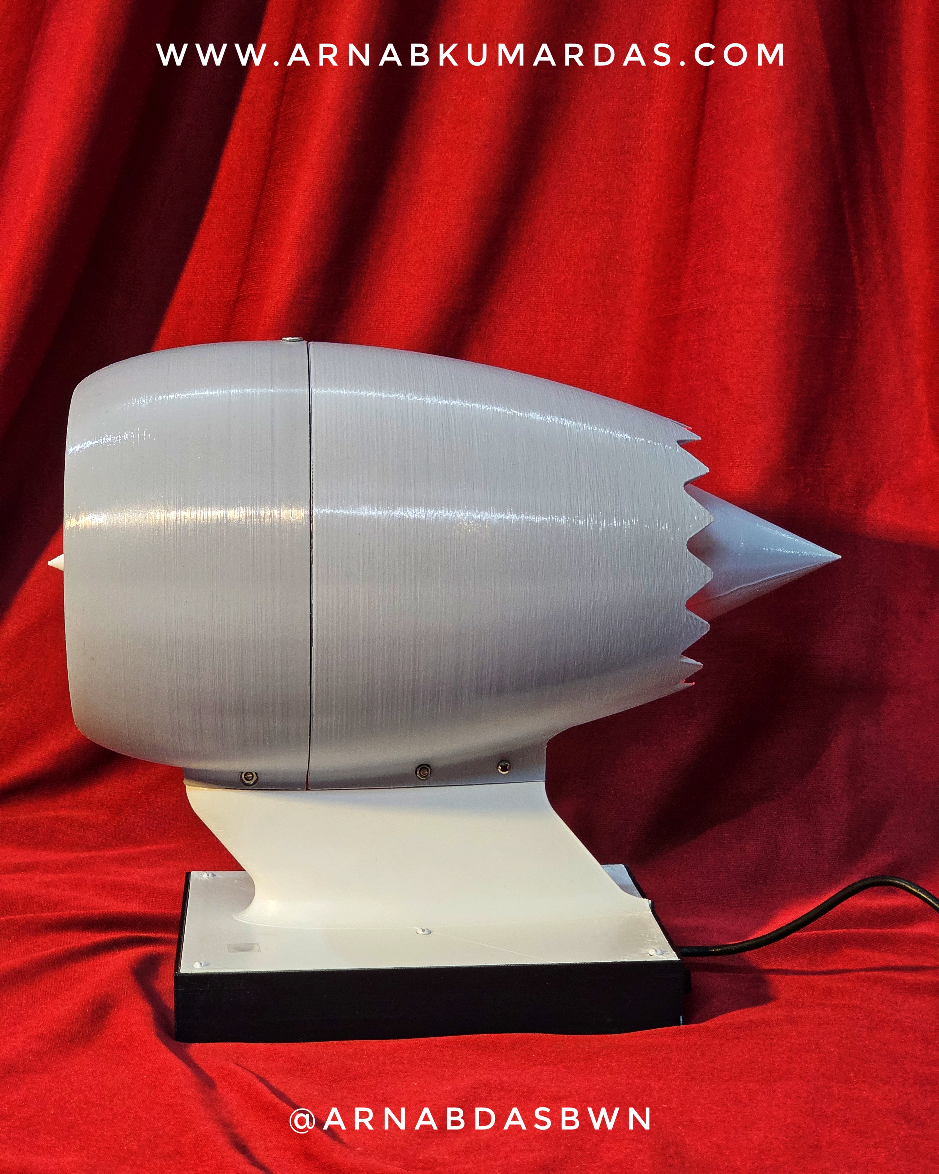 Working Turbofan Jet Engine Model with LED & Rotating Blades | Aerospace Desk Gift | Made in India (31cm)